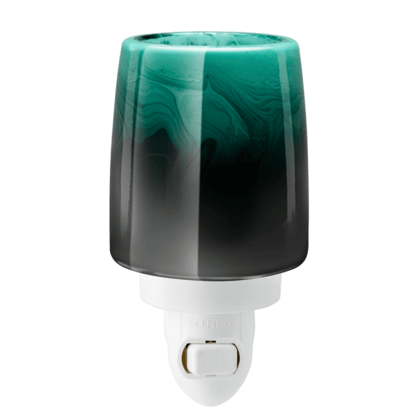 a green and black candle holder