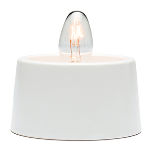 white warmer base with 15w light bulb